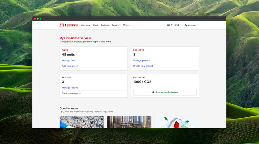 The used equipment marketplace is promoting green construction